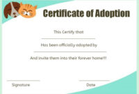 Pet Adoption Certificate Template: 10 Creative And Fun For Fascinating Dog Adoption Certificate Template