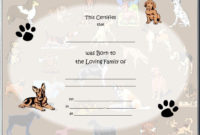 Pet Birth Certificate | Style Birth Certificates $ 3 For Service Dog Certificate Template Free 7 Designs