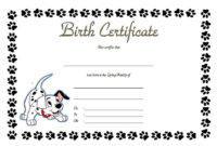 Pet Birth Certificate Template 7+ Editable Designs Free Within Amazing Kitten Birth Certificate Template