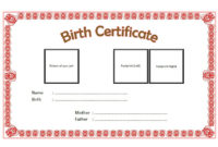 Pet Birth Certificate Templates Fillable [7+ Best Designs Inside Fresh Dog Adoption Certificate Editable Templates