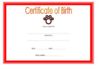 Pet Birth Certificate Templates Fillable [7+ Best Designs With Fresh Dog Training Certificate Template Free 7 Best