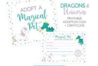 Pet Names Adopt Me Unicorn Name Ideas With Regard To Unicorn Adoption Certificate Free Printable 7 Ideas