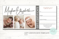 Photographer Gift Certificate Template. Gift Card. Gift | Etsy Pertaining To Photoshoot Gift Certificate Template