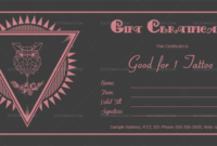 Pin On 7+ Best Tattoo Gift Certificate Templates Inside Fantastic Tattoo Gift Certificate Template