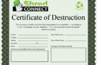 Pin On Certificate Templates Throughout Certificate Of Destruction Template