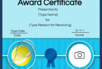 Pin On Professional Template Ideas With Tennis Participation Certificate