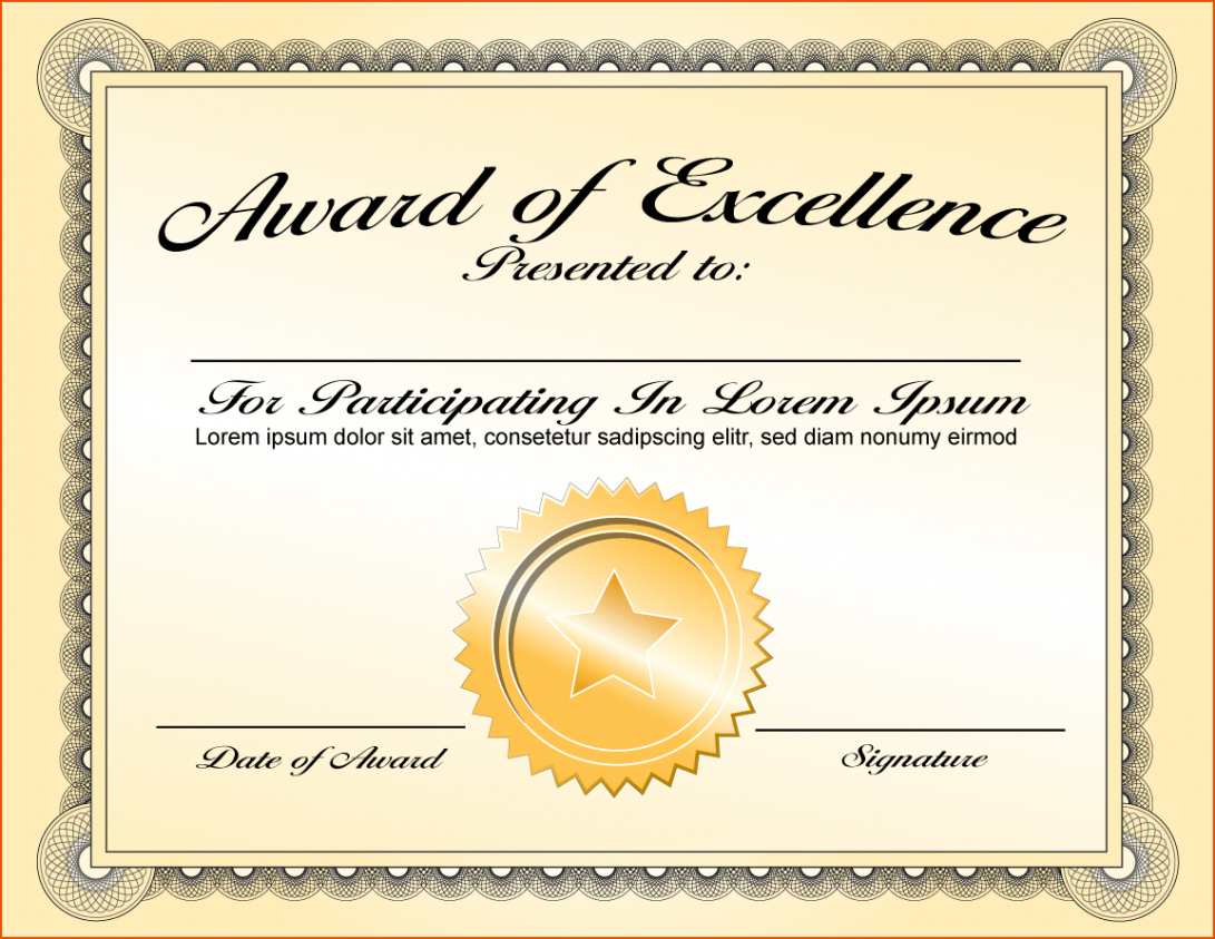 Powerpoint Award Certificate Template Great Sample Templates Intended For Free Scholarship Certificate Template