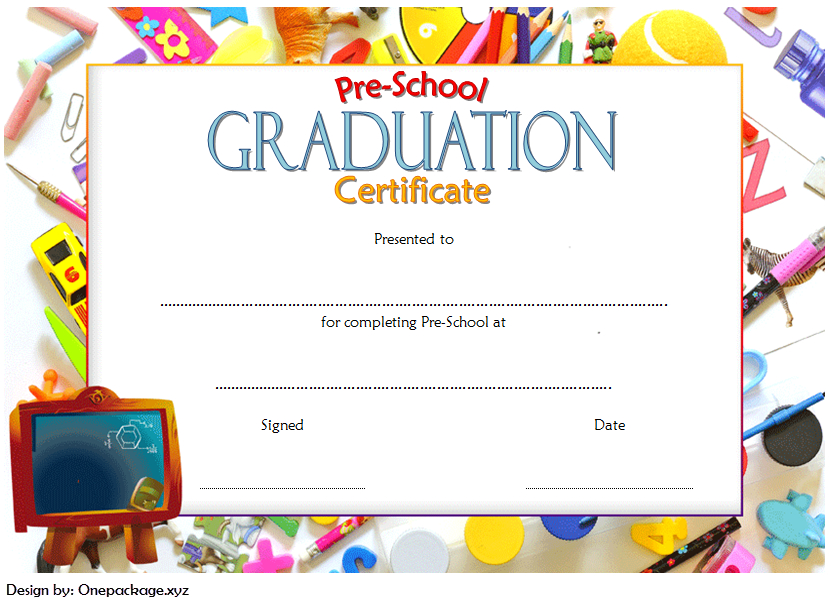 Preschool Graduation Certificate Editable Free (Version 1 Intended For ...