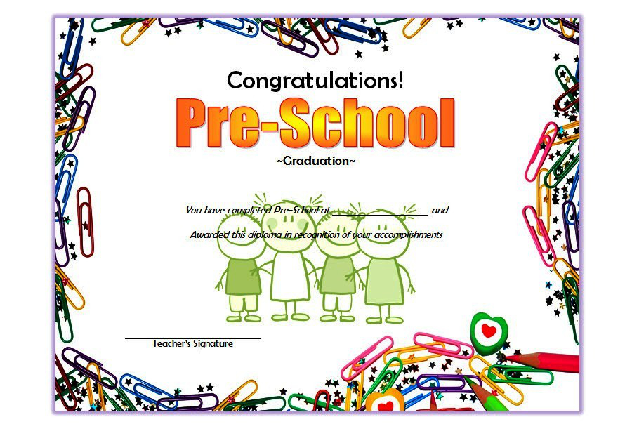 Preschool Graduation Certificate Free Printable: 10+ Designs Intended For Simple Preschool Graduation Certificate Free Printable