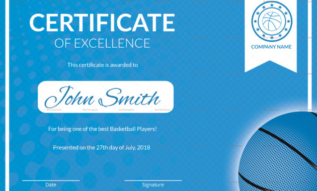 Printable Basketball Excellence Certificate Design Inside Amazing Basketball Achievement Certificate Templates