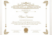 Printable Certificate Of Appreciation Certificate Template In New Recognition Certificate Editable