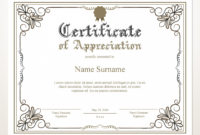 Printable Certificate Of Appreciation Editable Certificate Within Amazing Certificate Of Appreciation Template Doc
