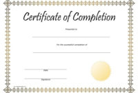Printable Certificates Of Completion That Are Shocking Throughout Simple Certificate Of Completion Template Free Printable