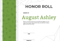 Printable Green High School Honor Roll Award Certificate Pertaining To Editable Honor Roll Certificate Templates