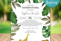 Printable Jungle Animals Showermail Invitation Diy Inside Zoo Gift Certificate Templates Free Download