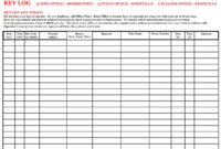 Printable Key Log Template (Excel, Word, Pdf) Excel Tmp Pertaining To Office Log Book Template