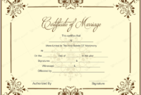 Printable Marriage Certificate Templates 10+ Editable Inside Awesome Blank Marriage Certificate Template