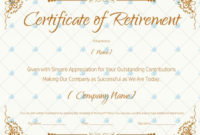Printable Retirement Certificate Template In 2020 Pertaining To Awesome Retirement Certificate Templates