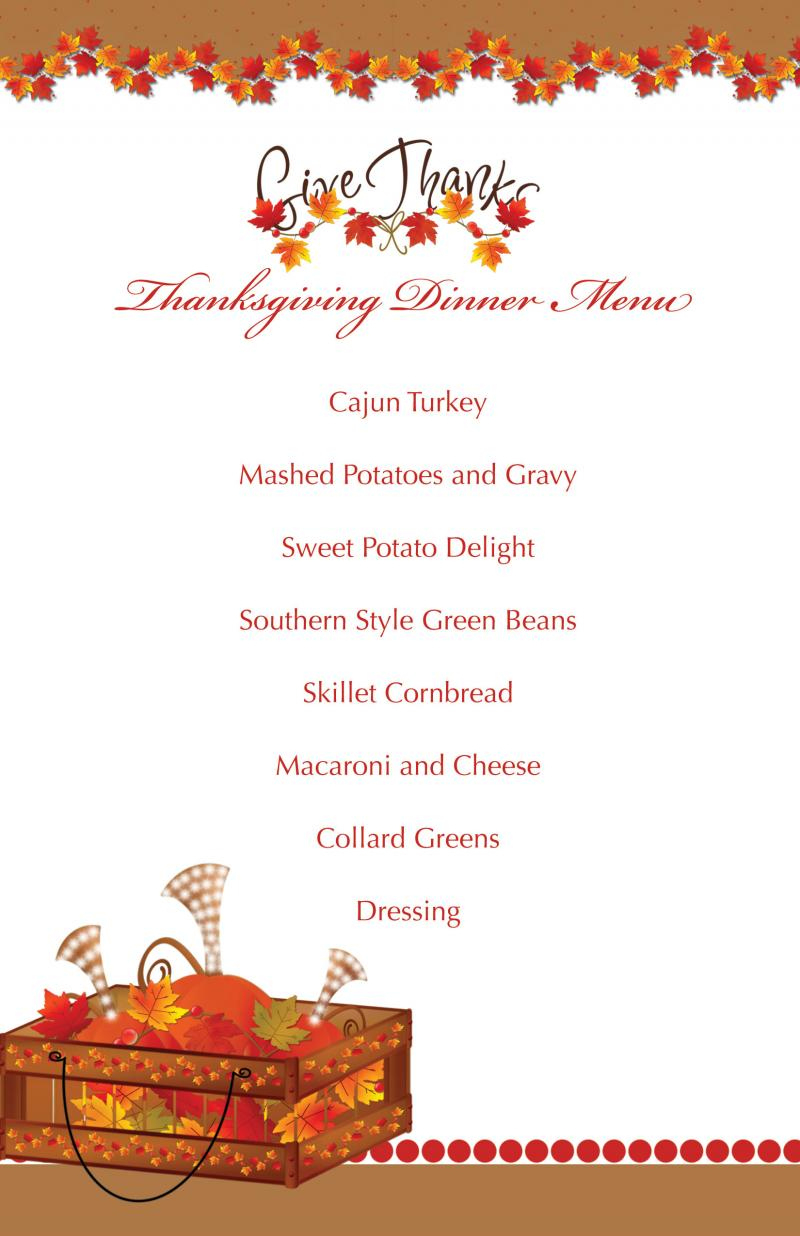 Printable Thanksgiving Splendor Menu Tamilyngardner Pertaining To Thanksgiving Menu Template Printable