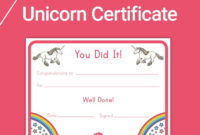 Printable Unicorn Certificate Classroom Cuteness In New Unicorn Adoption Certificate Free Printable 7 Ideas