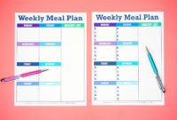 Printable Weekly Meal Planner Template Happiness Is Homemade Throughout Menu Checklist Template