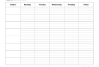 Printable Weekly Schedule Template Free Blank Pdf For Middle School Agenda Template