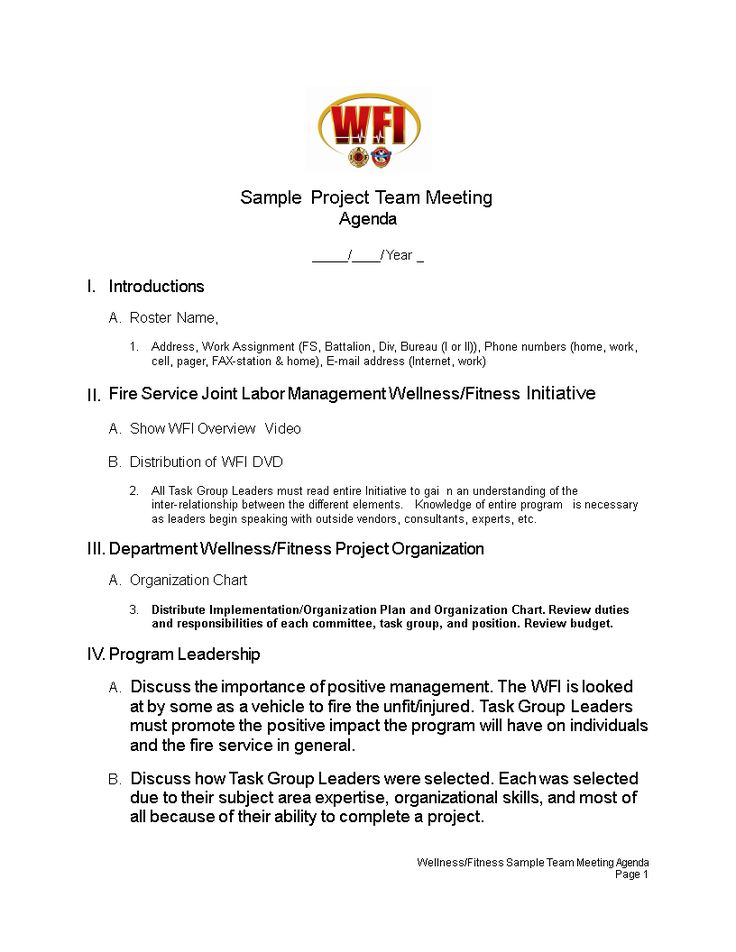 Project Team Meeting Agenda How To Create A Project Team For Project Team Meeting Agenda Template