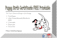 Puppy Birth Certificate Free Printable: 8+ Distinctive Ideas Throughout Service Dog Certificate Template Free 7 Designs