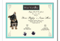Puppy Birth Certificates | Template Business Intended For Awesome Dog Birth Certificate Template Editable