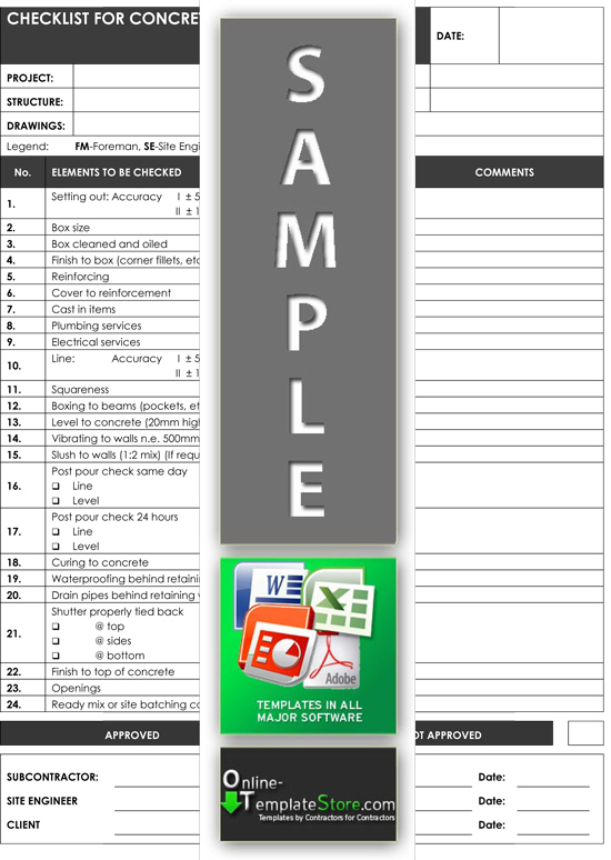 Quality Control Construction Template Store In Water Damage Drying Log Template