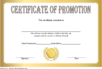 Quality Free Printable Certificate Of Promotion 12 Designs With Promotion Certificate Template