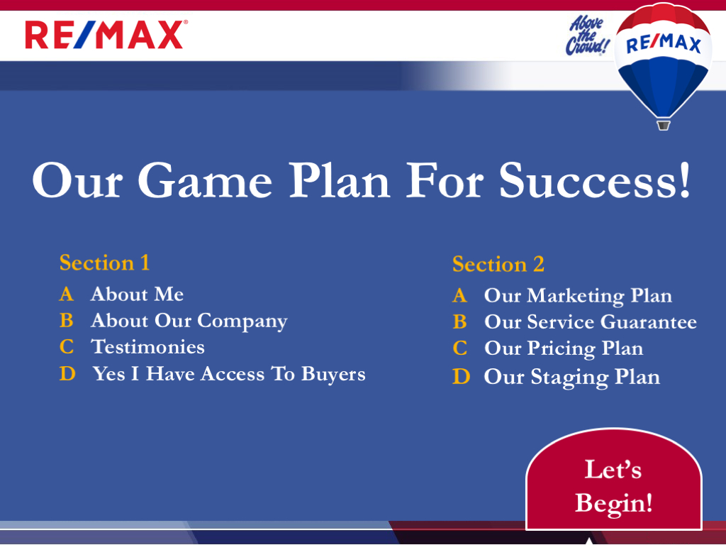 Re/Max Listing Presentation Template For Re/Max Agents Pertaining To Listing Presentation Template