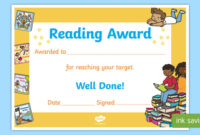 Reading Target Reached Certificate (Teacher Made) Regarding Star Reader Certificate Templates