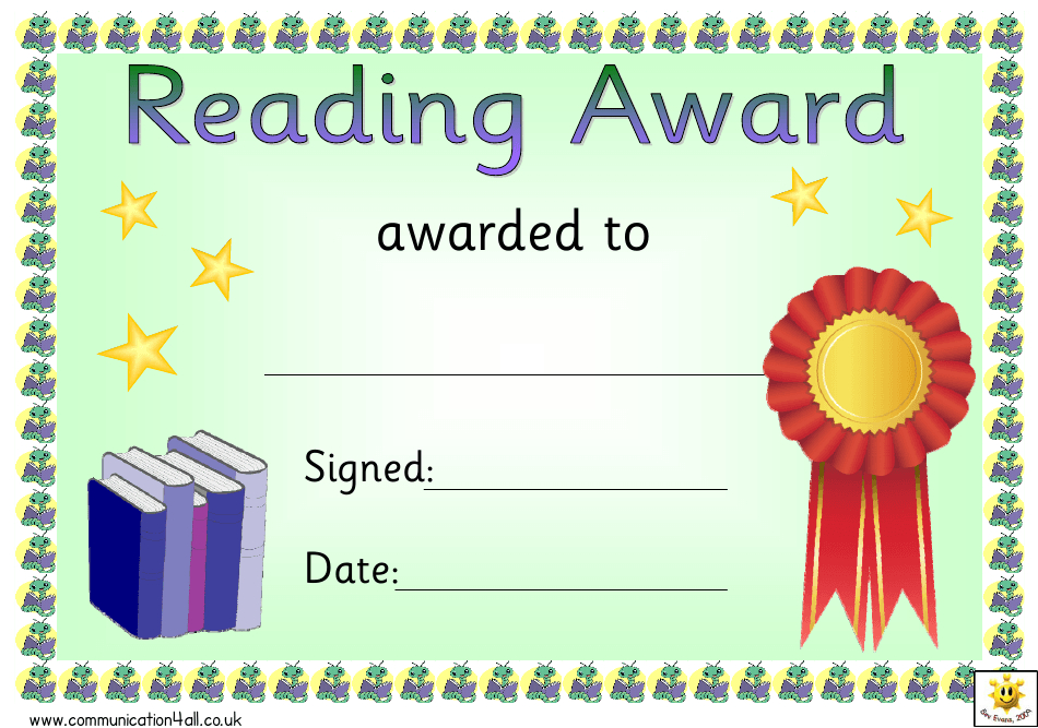 Red Ribbon Reading Award Certificate Template Download Within Reader Award Certificate Templates