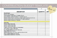 Residential Construction Budget Template Excel Unique Within Home Renovation Cost Spreadsheet Template