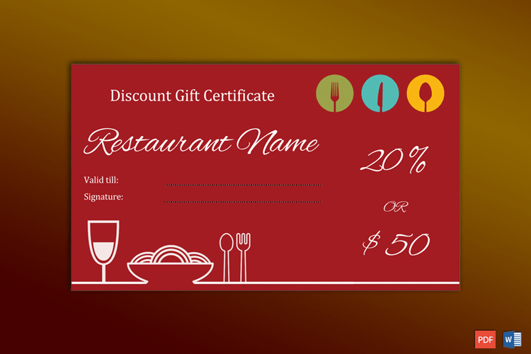 Restaurant Discount Gift Certificate Template Gct Inside Amazing Restaurant Gift Certificate Template 2018 Best Designs