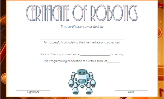 Robotics Certificate Template Free [9+ Great Designs] Regarding Fresh Science Fair Certificate Templates