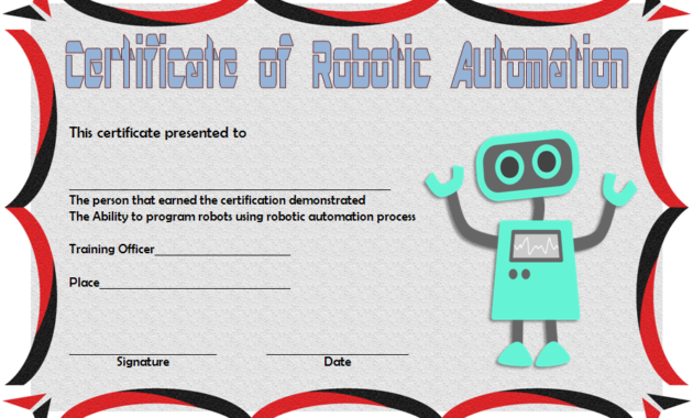 Robotics Certificate Template Free [9+ Great Designs] Regarding Science Fair Certificate Templates