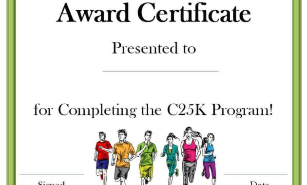 Running Certificate Templates Free &amp; Customizable For 5K Race Certificate Template