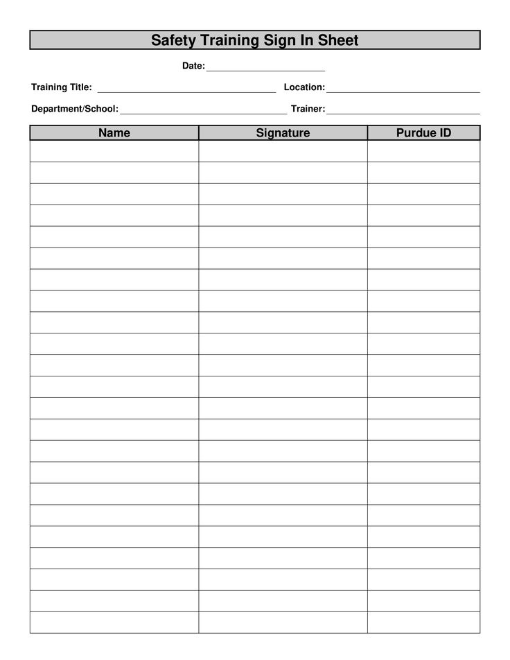 Safety Training Sign In Sheet How To Create A Safety Inside Safety Training Log Template