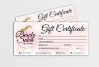 Salon Gift Certificate Templates ~ Addictionary In Salon Gift Certificate