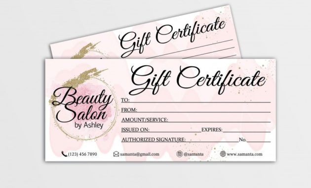 Salon Gift Certificate Templates ~ Addictionary Regarding Free Beauty Salon Gift Certificate