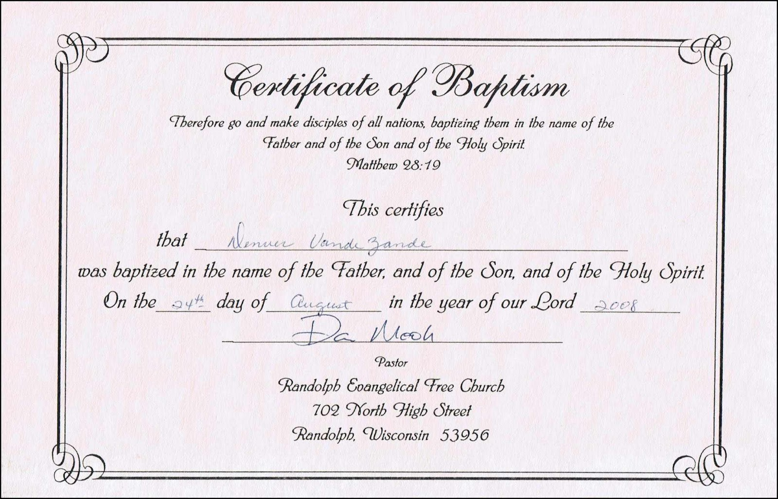 Sample Certificate: Sample Baptism Certificate Templates Within Fantastic Downloadable Certificate Templates For Microsoft Word