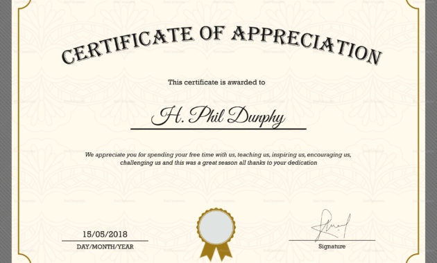 Sample Company Appreciation Certificate Design Template In Throughout Editable Certificate Of Appreciation Templates