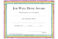 Sample Excel Templates: Januari 2021 Intended For Good Job Certificate Template
