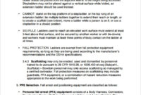 Sample Fall Protection Plan Example Rescue Plan Domaen Pertaining To Free Fall Protection Certification Template