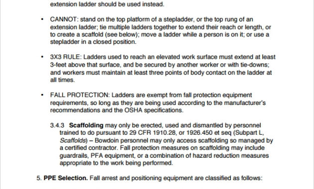 Sample Fall Protection Plan Example Rescue Plan Domaen Pertaining To Free Fall Protection Certification Template