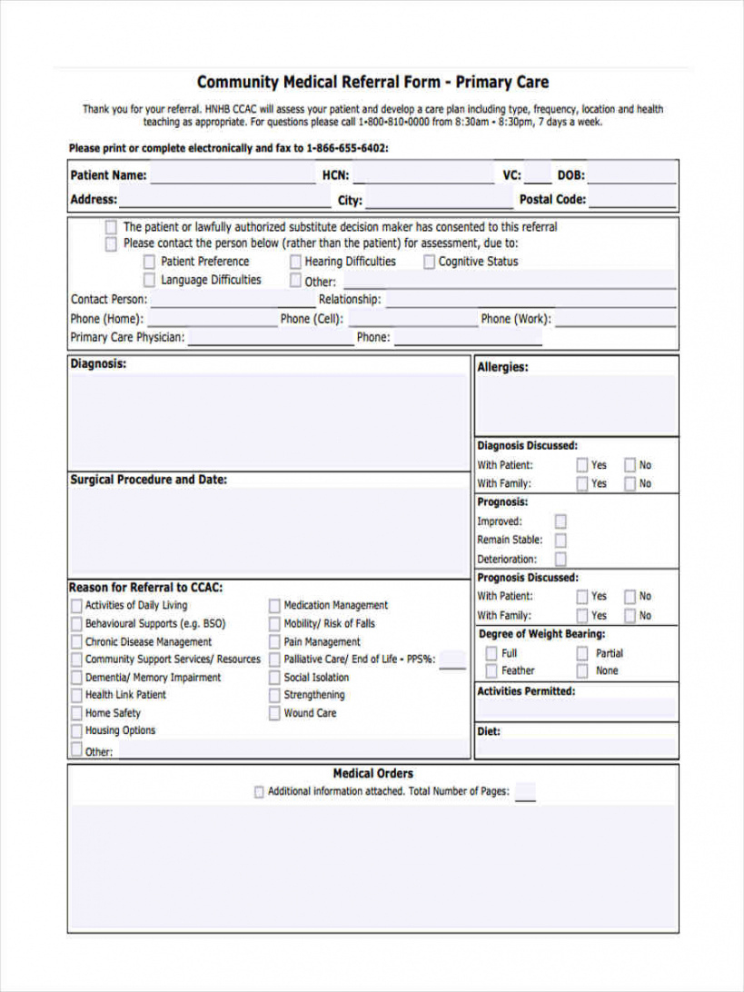 Sample Free 7 Medical Referral Forms In Pdf Ms Word Home For Fresh Referral Certificate Template