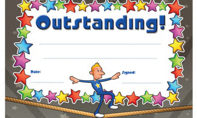 School Certificates | Outstanding! 30 Cool Design Regarding Certificate Of Achievement Template For Kids