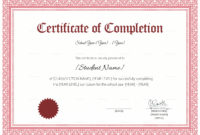 School Completion Certificate Design Template In Psd, Word For Fascinating Academic Certificate